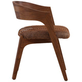 Liara Leather Dining Chair, Brown, Set of 2