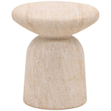 Marcellus Outdoor Side Table, Faux Travertine