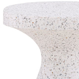 Savitri Outdoor Side Table, Off-White Terrazzo
