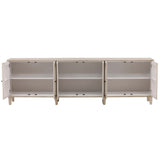Lugano 6 Door Sideboard, White Wash