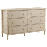 Marcellina 6 Drawer Dresser, White Wash
