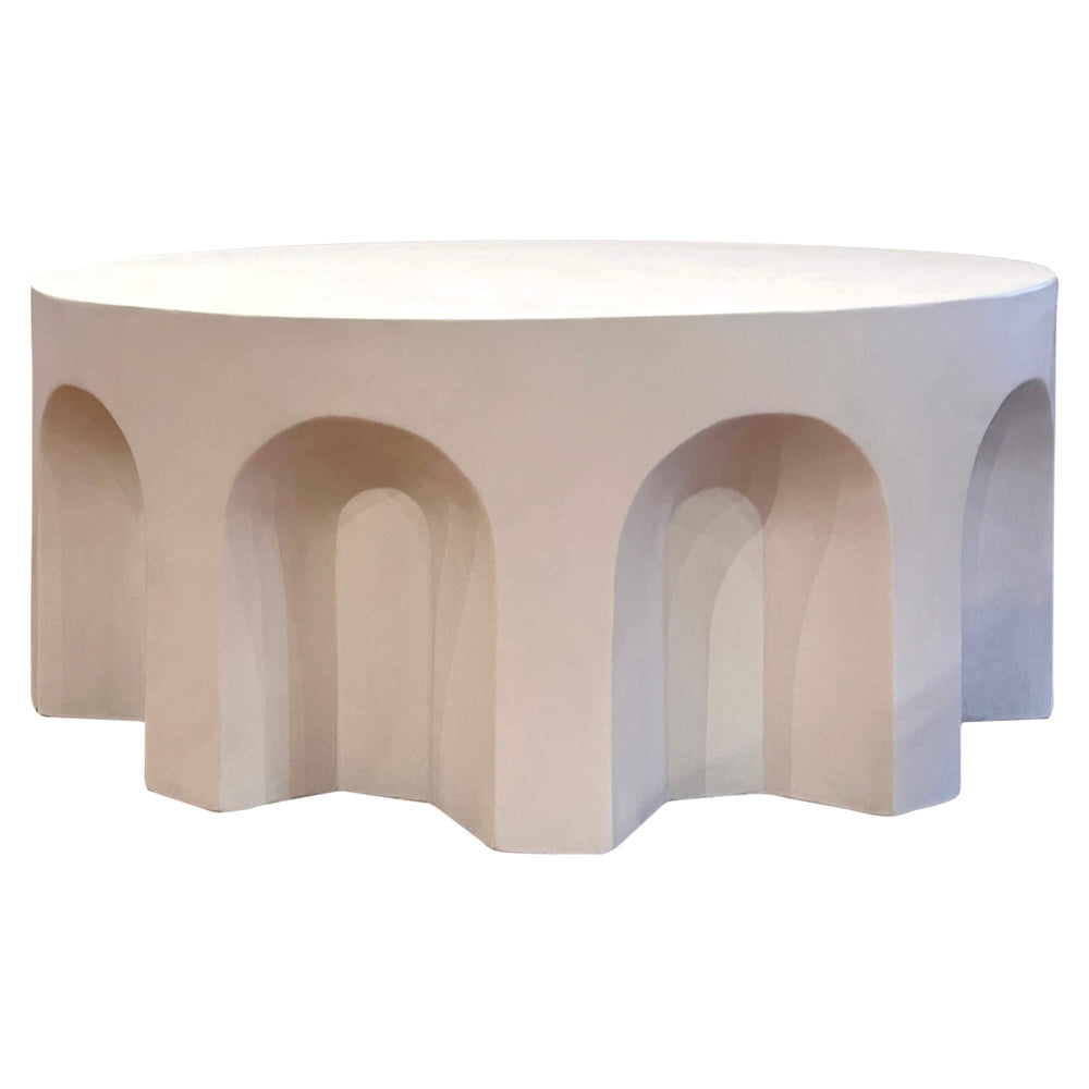 Hutchins Outdoor Coffee Table, Ivory-Furniture - Accent Tables-High Fashion Home