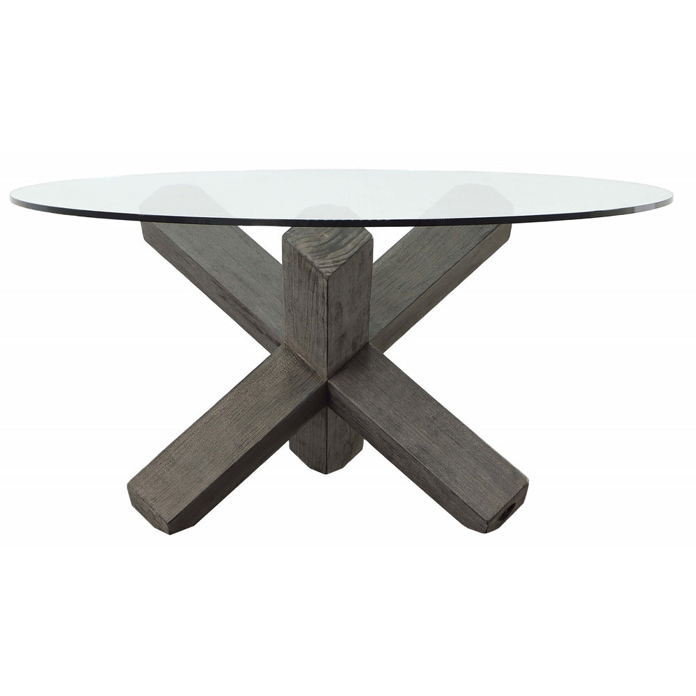 Judy Glass Top Dining Table, Charcoal