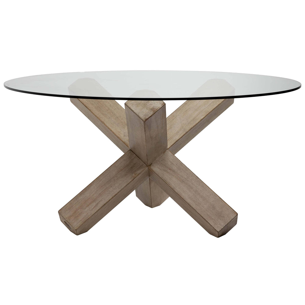 Judy Glass Top Dining Table, Light Warm Wash