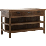 Elston Kitchen Island, Beige/Brown