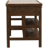 Elston Kitchen Island, Beige/Brown