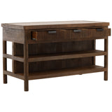 Elston Kitchen Island, Beige/Brown
