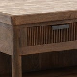 Elston Kitchen Island, Beige/Brown