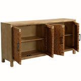 Octavian 4 Door Sideboard, Natural