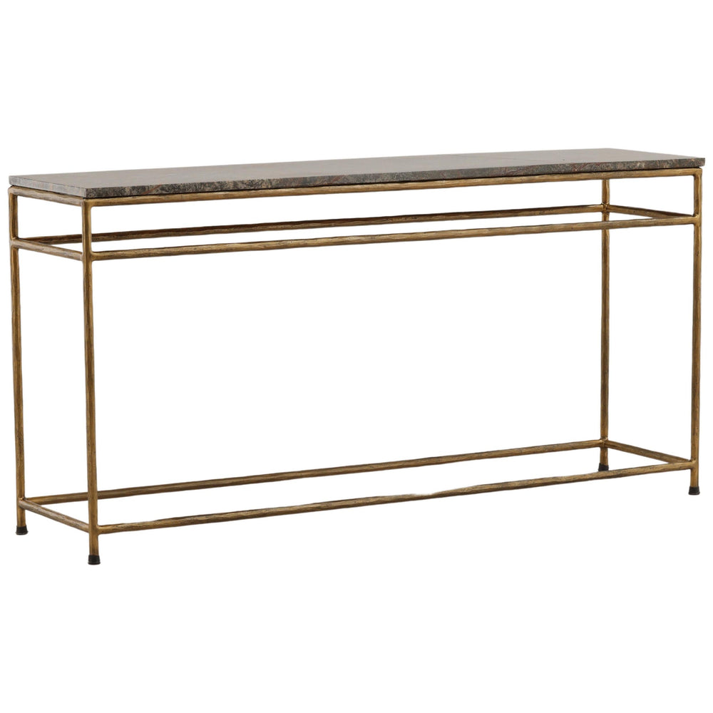 Anselmo Console Table, Brown/Green Marble