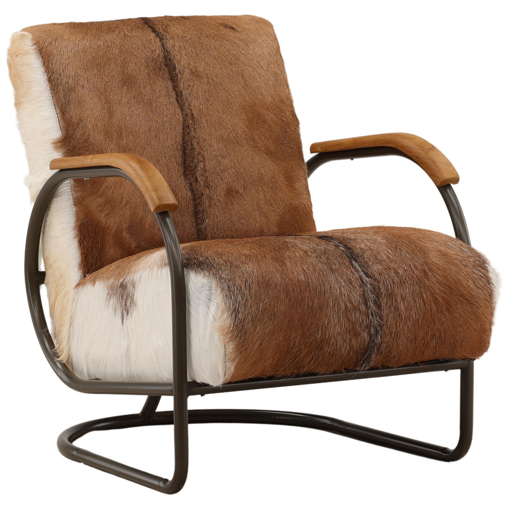 Newland Leather Chair, Brown/Black