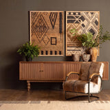 Newland Leather Chair, Brown/Black