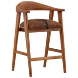 Enora Leather Counter Stool, Brown
