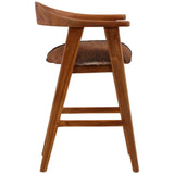 Enora Leather Counter Stool, Brown