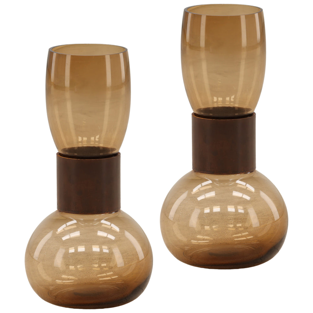 Rosmere Vase, Brown, Set of 2