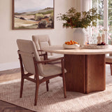 Oja Round Dining Table, Brown