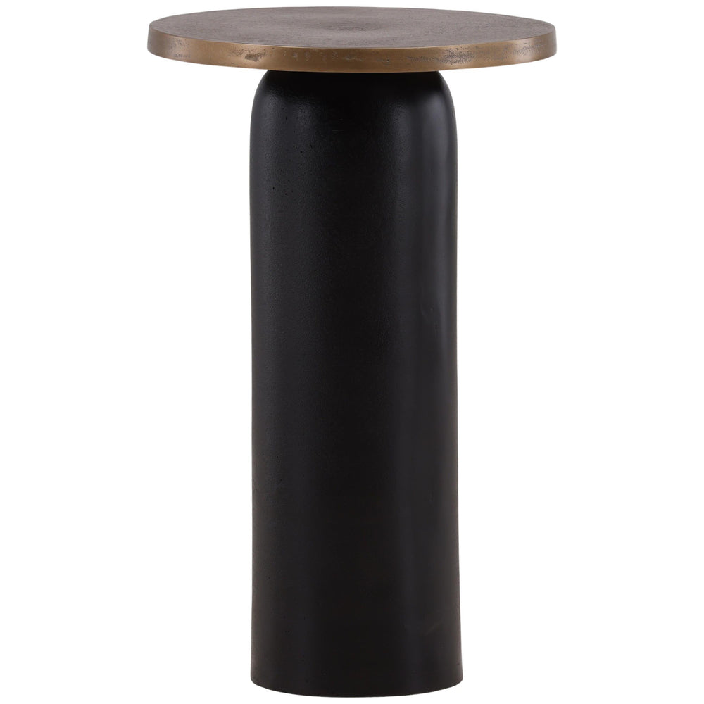Cyan Side Table, Antique Brass
