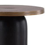 Cyan Side Table, Antique Brass