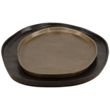 Roshan Tray, Black/Antique Brass, Set of 2