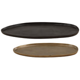 Roshan Tray, Black/Antique Brass, Set of 2