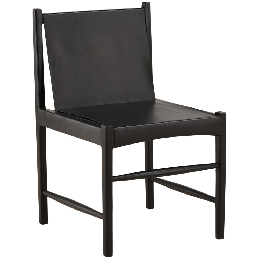 Celestine Leather Dining Chair, Black, Set of 2