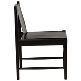 Celestine Leather Dining Chair, Black, Set of 2