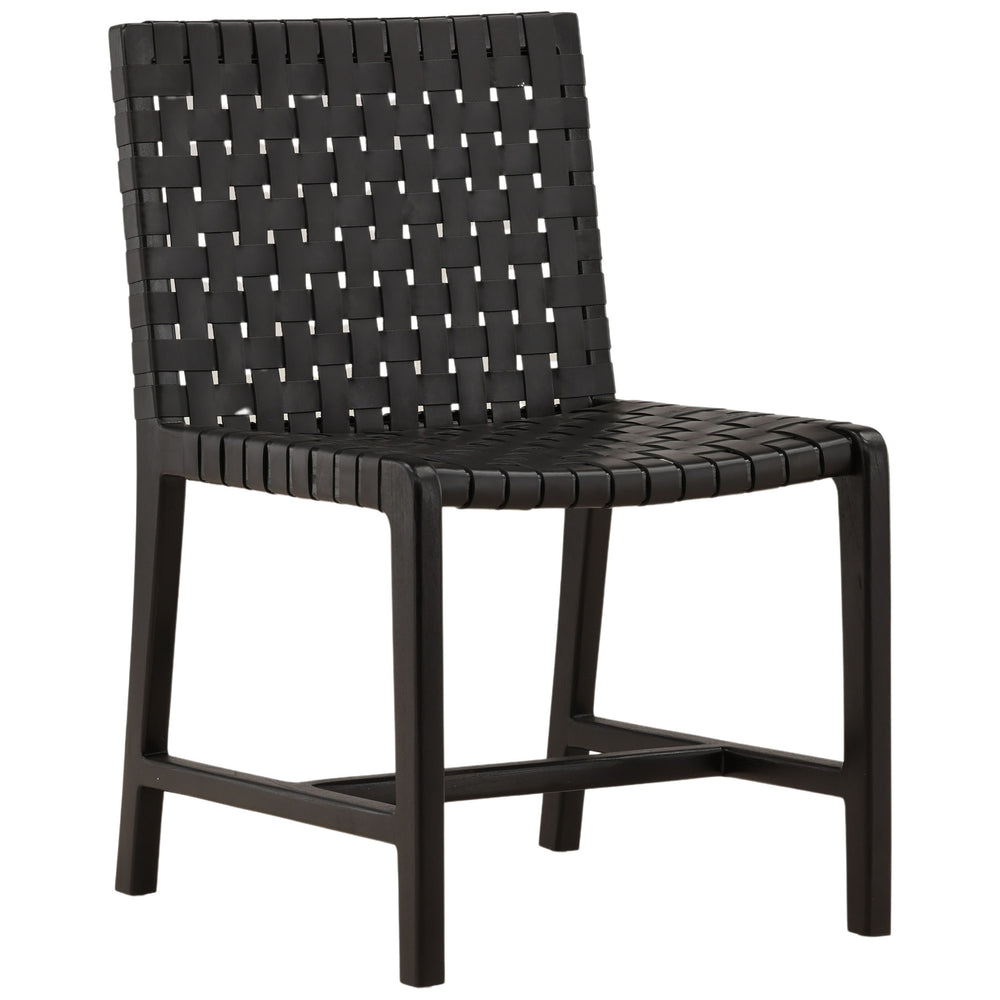 Benson Leather Dining Chair, Black, Set of 2