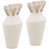 Tavi Vase, White/Natural, Set of 2
