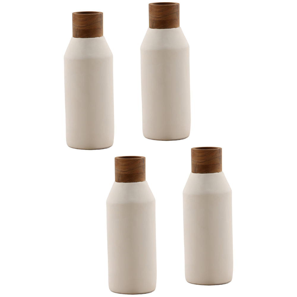 Ludlow Vase, White/Natural, Set of 4