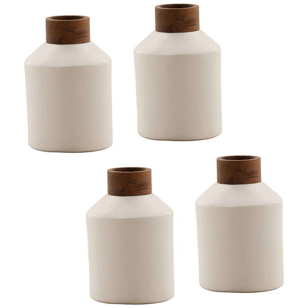 Wrenley Vase, White/Natural, Set of 4
