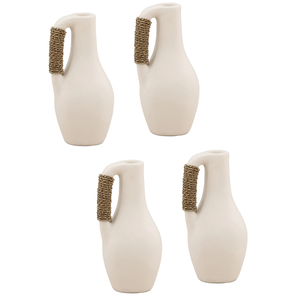 Claylen Vase, White/Natural, Set of 4