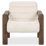Dahlia Accent Chair, Ivory Fleece-Furniture - Chairs-High Fashion Home
