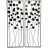 Dainty Flower Wall Decor, Black/Gold, Set of 2