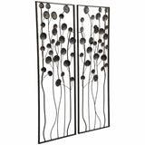 Dainty Flower Wall Decor, Black/Gold, Set of 2