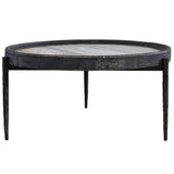 Dakota Round Coffee Table, Weathered Black-Furniture - Accent Tables-High Fashion Home