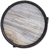 Dakota Round Coffee Table, Weathered Black-Furniture - Accent Tables-High Fashion Home