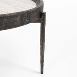 Dakota Round Coffee Table, Weathered Black-Furniture - Accent Tables-High Fashion Home