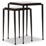 Dalston Cast Glass Nesting Tables, Smoked Black