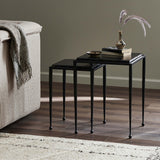 Dalston Cast Glass Nesting Tables, Smoked Black