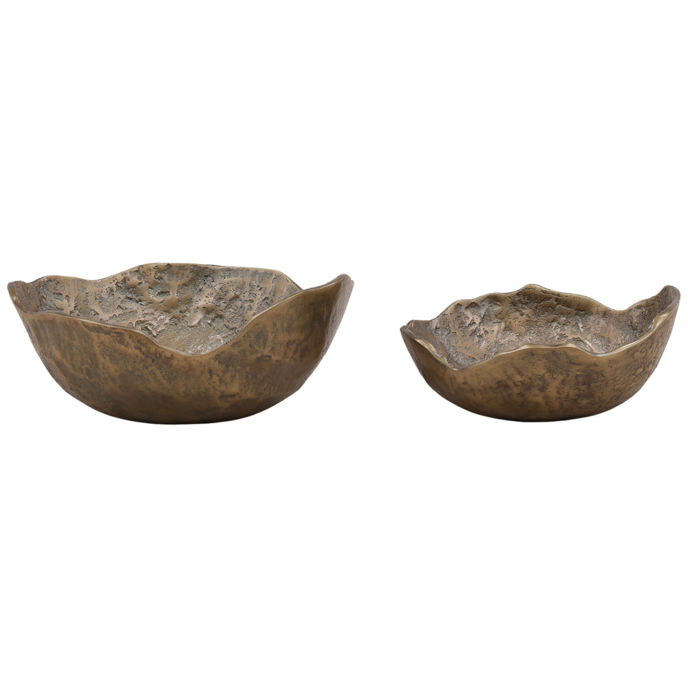 Damara Bowls, Antique Brass, Set of 2-Accessories-High Fashion Home