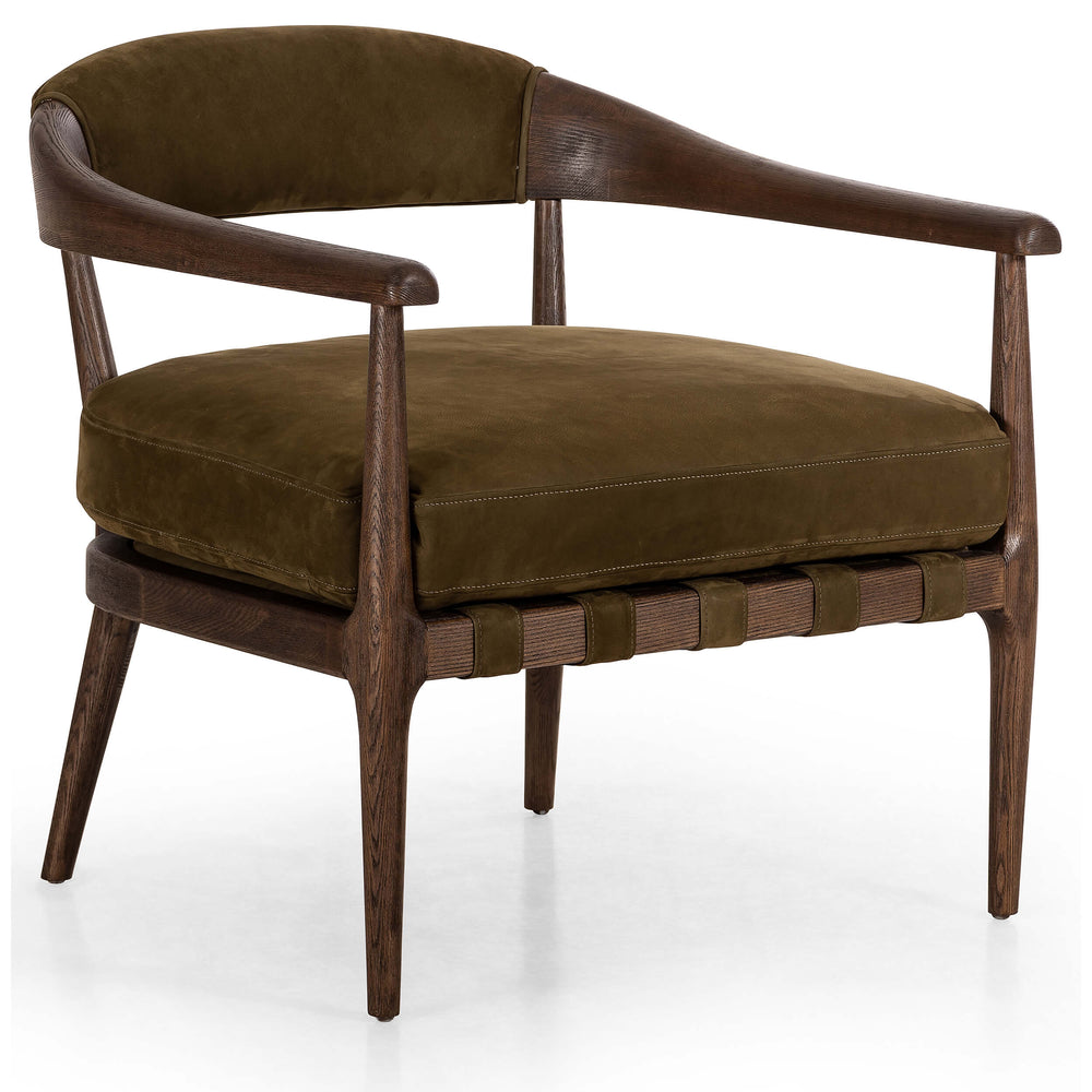 Dane Leather Chair, Cottswald Moss