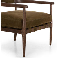 Dane Leather Chair, Cottswald Moss