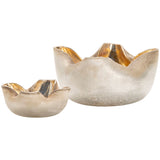 Dani Glass Bowls, Silver/Brass, Set of 2-Accessories-High Fashion Home