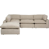 Dante 5 Piece Sectional, Heather Tweed Pebble