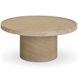 Darcy Outdoor Round Coffee Table, Travertine