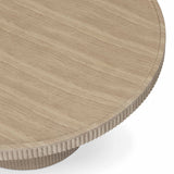 Darcy Outdoor Round Coffee Table, Travertine