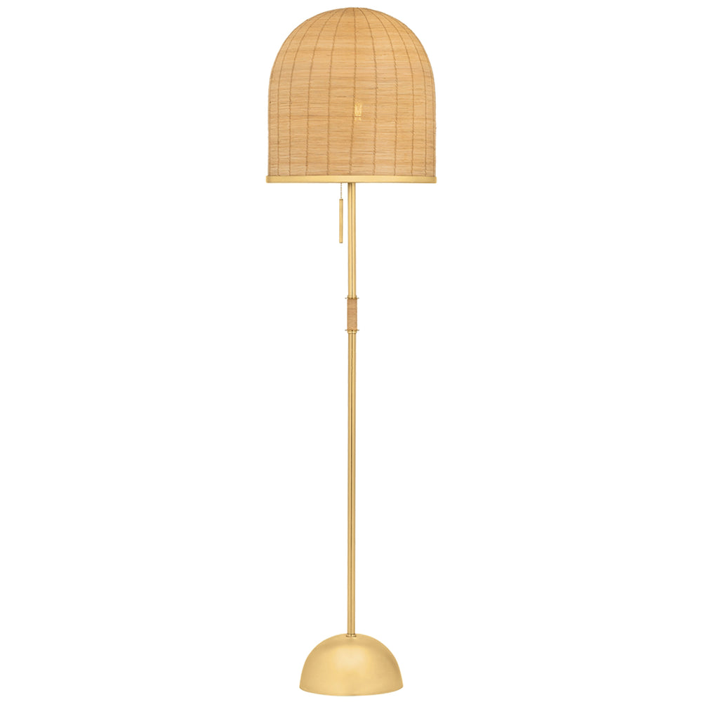 Darfield Floor Lamp, Aged Brass