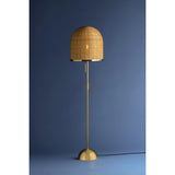 Darfield Floor Lamp, Aged Brass