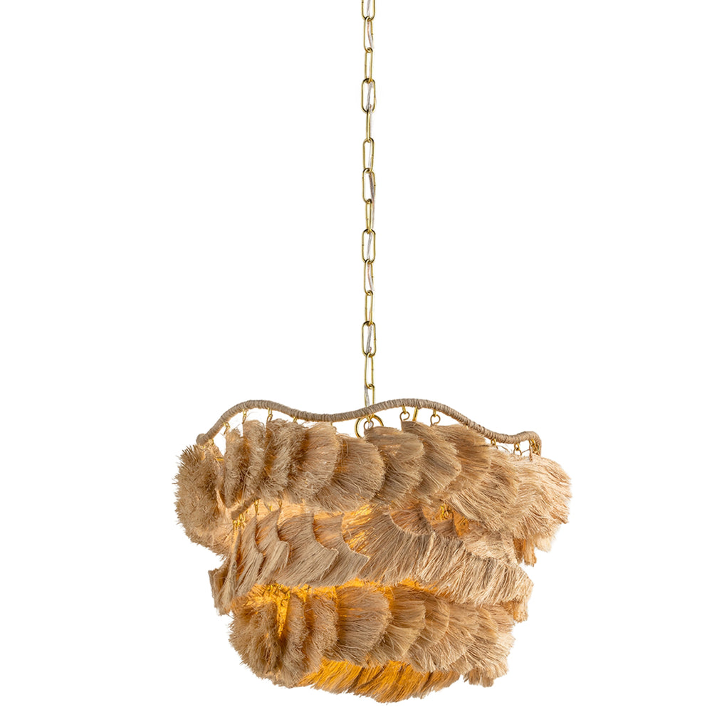 Daria 20" Chandelier, Aged Brass