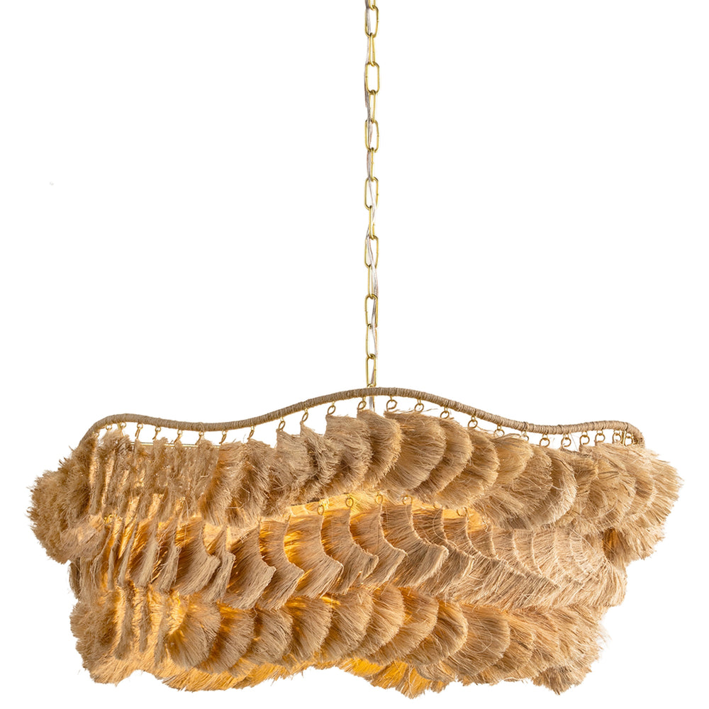 Daria 32" Chandelier, Aged Brass